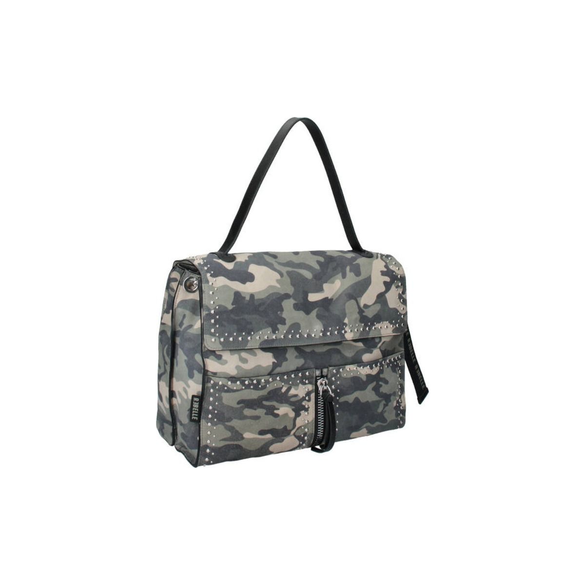 Borsa a spalla Clio Satchel L Combat in camoscio Rebelle