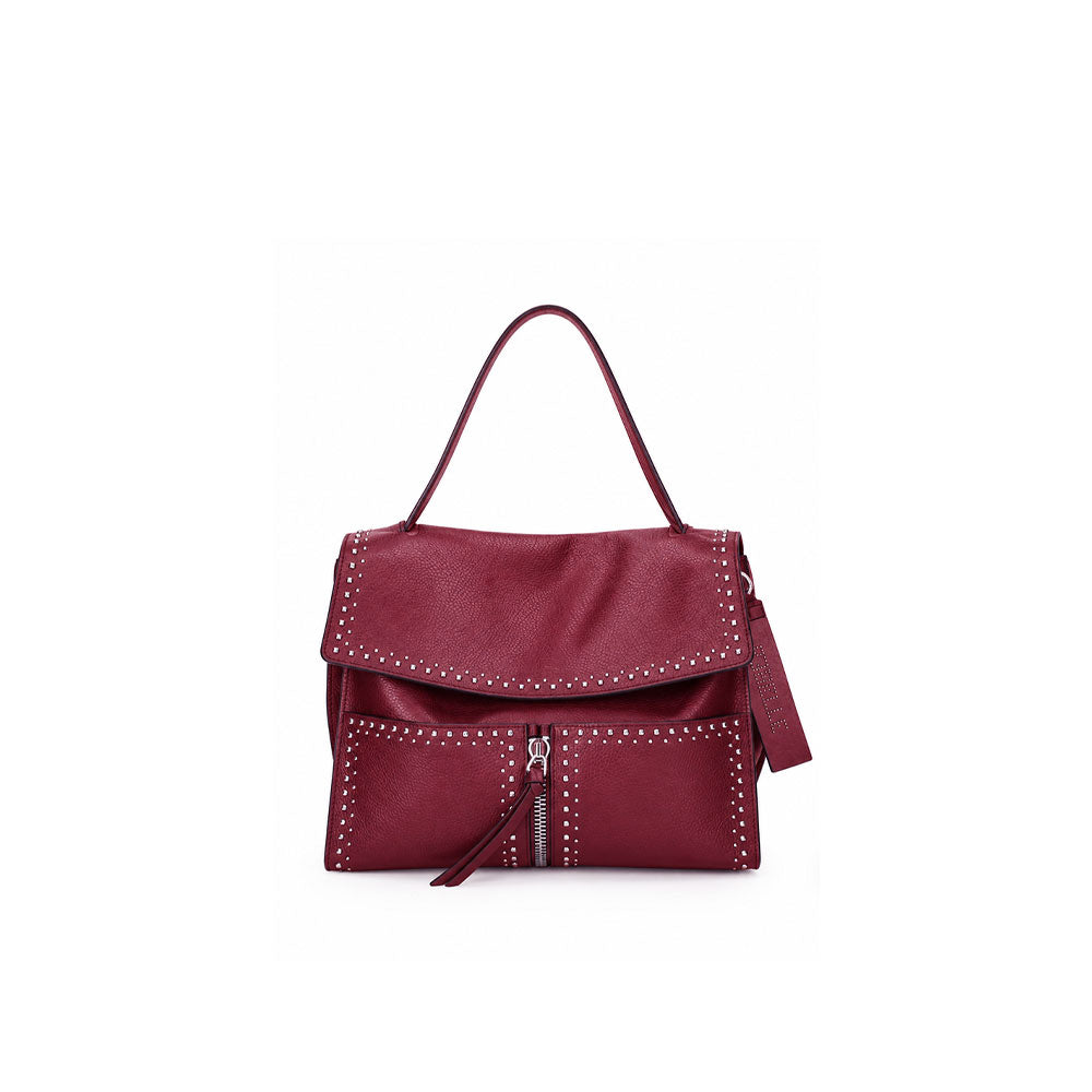 Borsa Clio Satchel L Metal in pelle Rebelle
