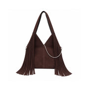 Borsa a spalla Shopping Tatjana in camoscio Rebelle