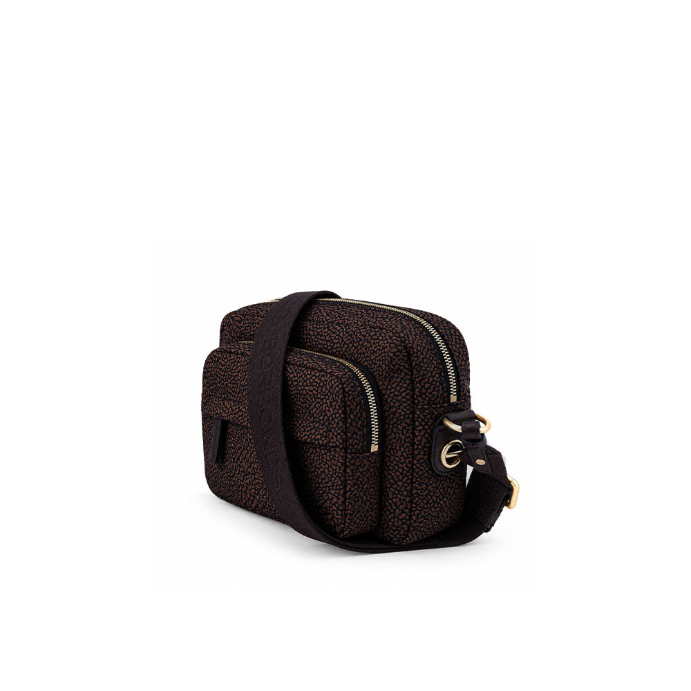 Borbonese B-Club Small shoulder bag in Op-print fabric