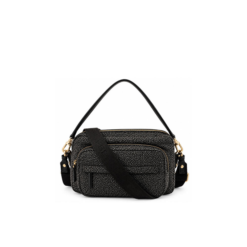 Borsa a spalla B-Club Small in tessuto stampa Op Borbonese