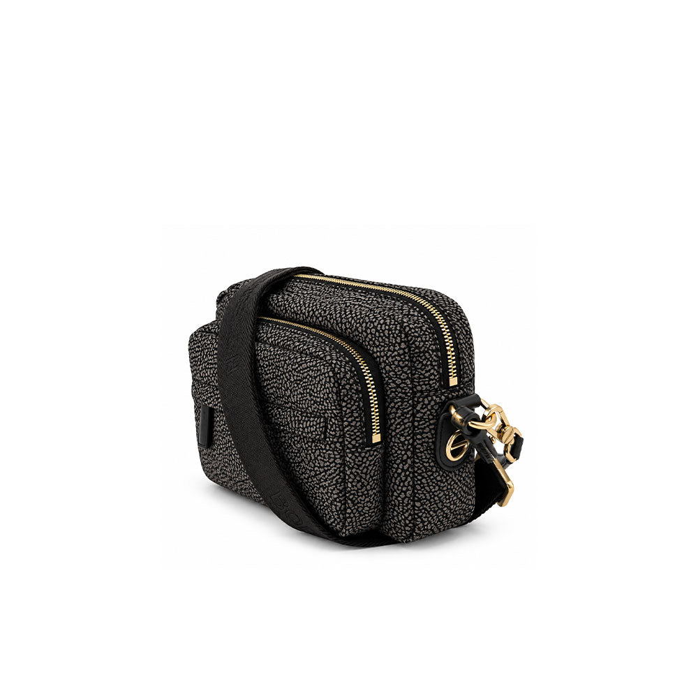 Borsa a spalla B-Club Small in tessuto stampa Op Borbonese
