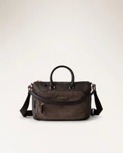 Borsa a mano in nylon e pelle Borbonese