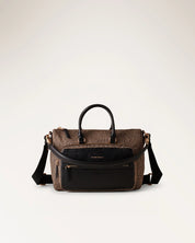 Borbonese nylon and leather handbag