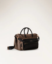 Borbonese nylon and leather handbag