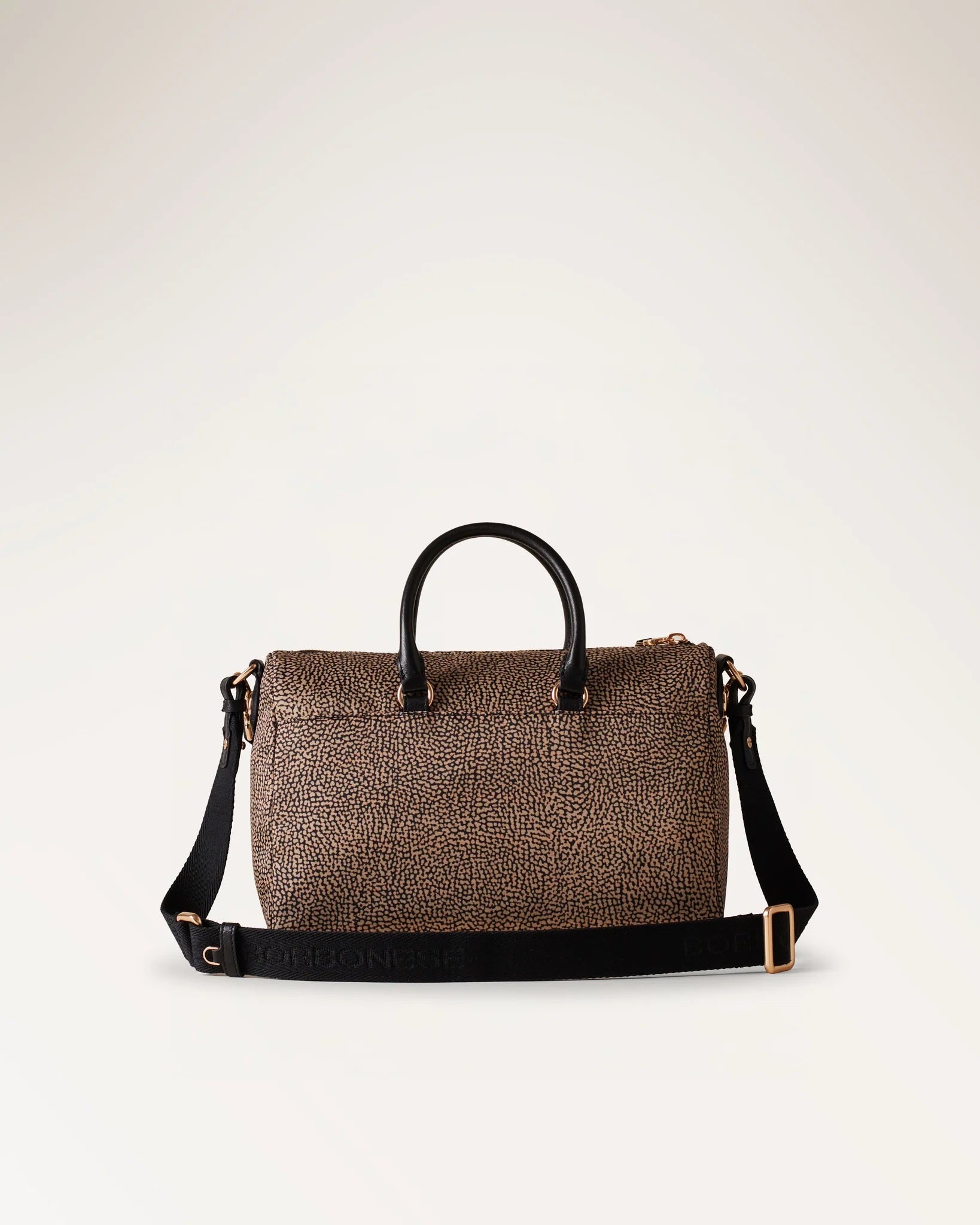 Borbonese nylon and leather handbag