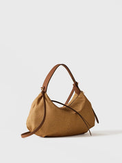 Borbonese Small Prive Hobo bag in recycled Op fabric and leather