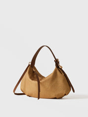 Borbonese Small Prive Hobo bag in recycled Op fabric and leather