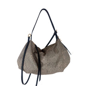 Borsa Prive Hobo Small in tessuto riciclato Op e pelle Borbonese