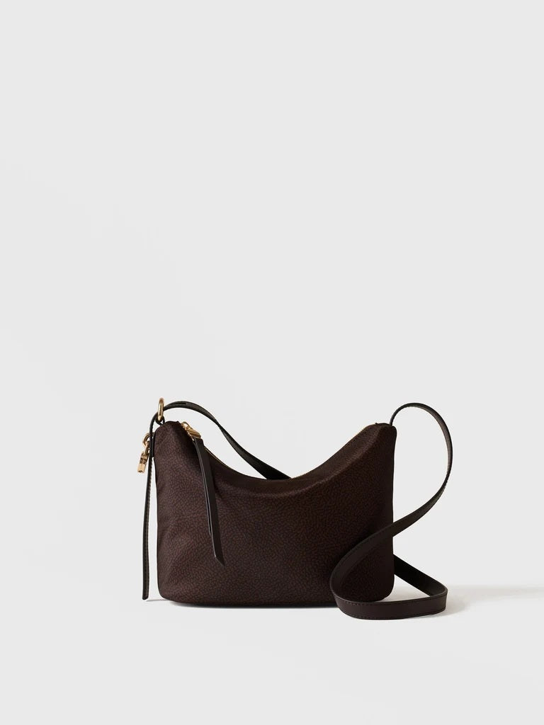 Borbonese Prive Small crossbody bag in Op fabric and animal print