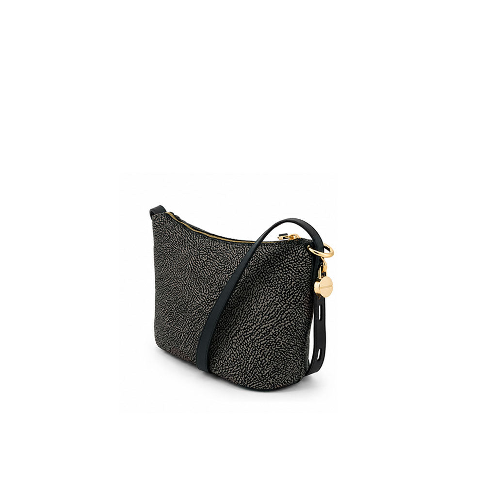 Borbonese Prive Small crossbody bag in Op fabric and animal print