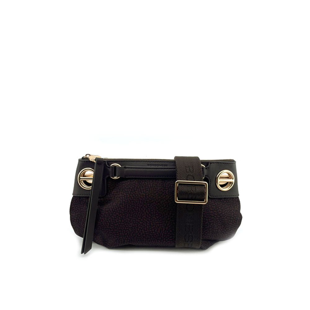Borsa a tracolla London Mini in tessuto stampa Op Borbonese