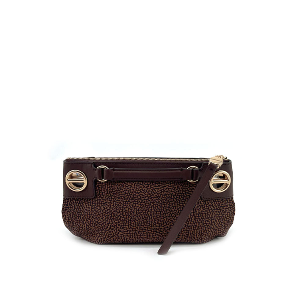 Borsa a tracolla London Mini in tessuto stampa Op Borbonese
