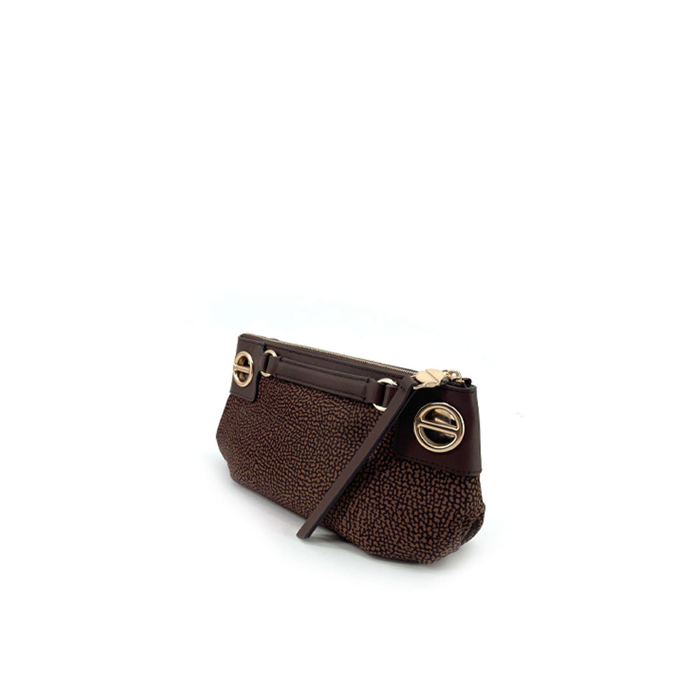 Borsa a tracolla London Mini in tessuto stampa Op Borbonese