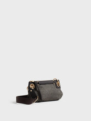 Borsa a tracolla London Mini in tessuto stampa Op Borbonese