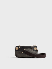 Borsa a tracolla London Mini in tessuto stampa Op Borbonese