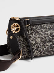 Borsa a tracolla London Mini in tessuto stampa Op Borbonese