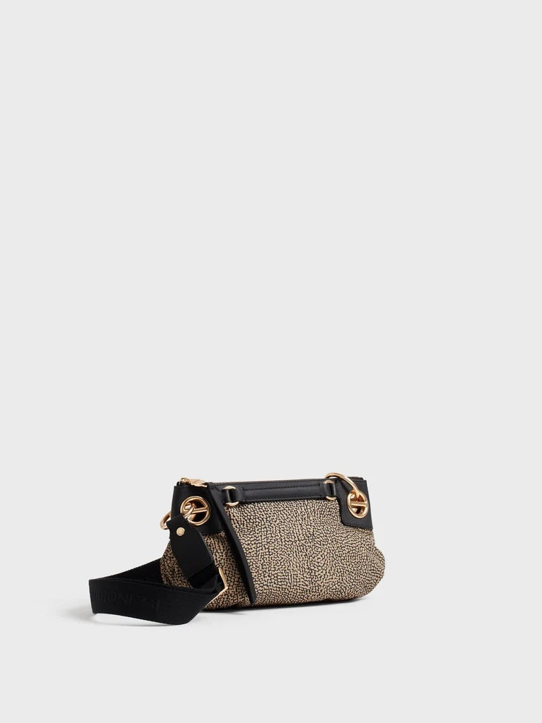Borsa a tracolla London Mini in tessuto stampa Op Borbonese