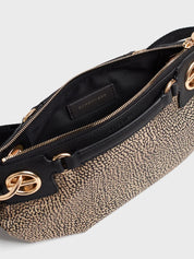 Borsa a tracolla London Mini in tessuto stampa Op Borbonese