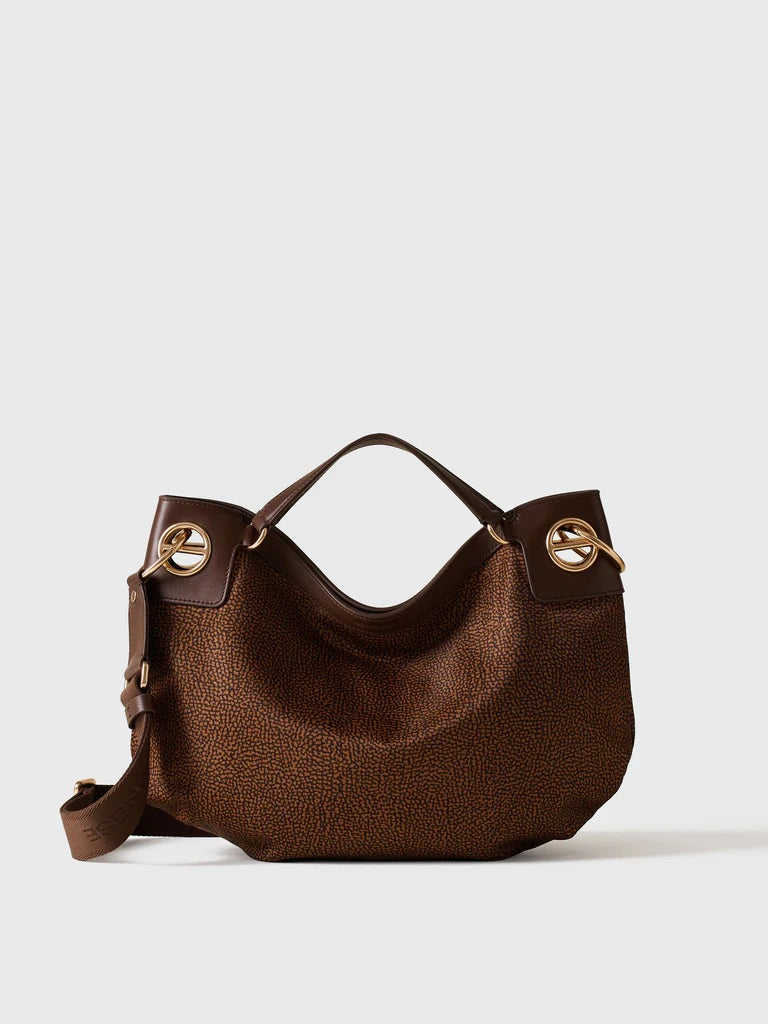 Borsa Hobo Medium London in tessuto riciclato Op Borbonese