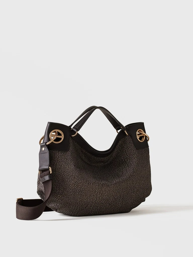 Borbonese Medium London Hobo Bag in recycled OP fabric