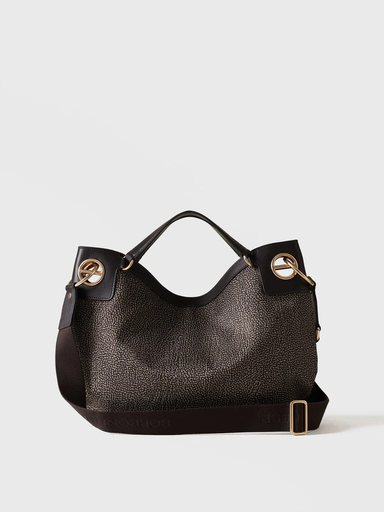 Borbonese Medium London Hobo Bag in recycled OP fabric