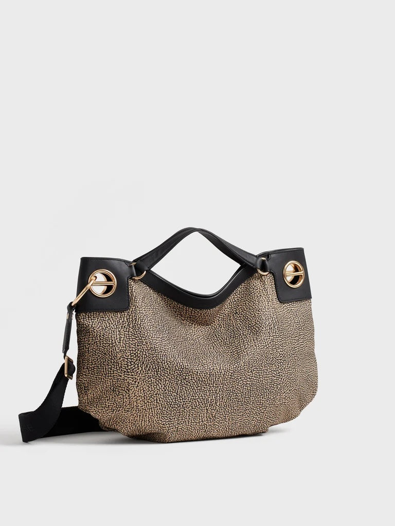 Borsa a mano Hobo Medium London in tessuto riciclato Op Borbonese
