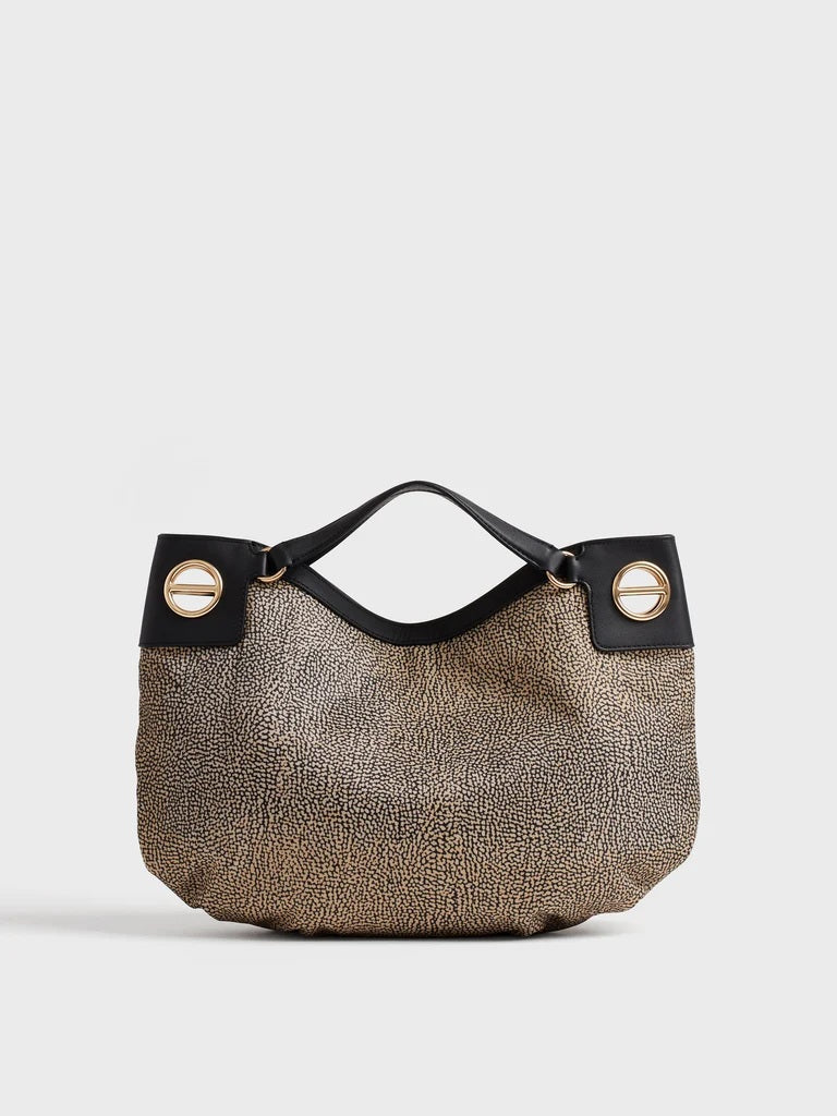 Borsa a mano Hobo Medium London in tessuto riciclato Op Borbonese