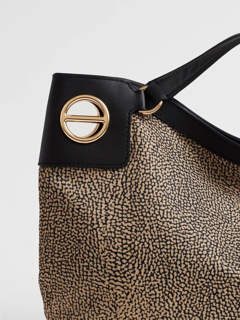 Borsa a mano Hobo Medium London in tessuto riciclato Op Borbonese