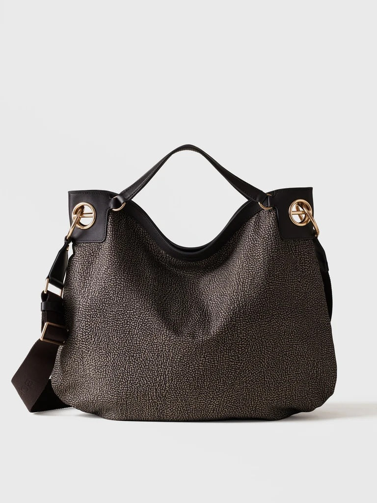 Borbonese Large London Hobo bag in recycled Op fabric