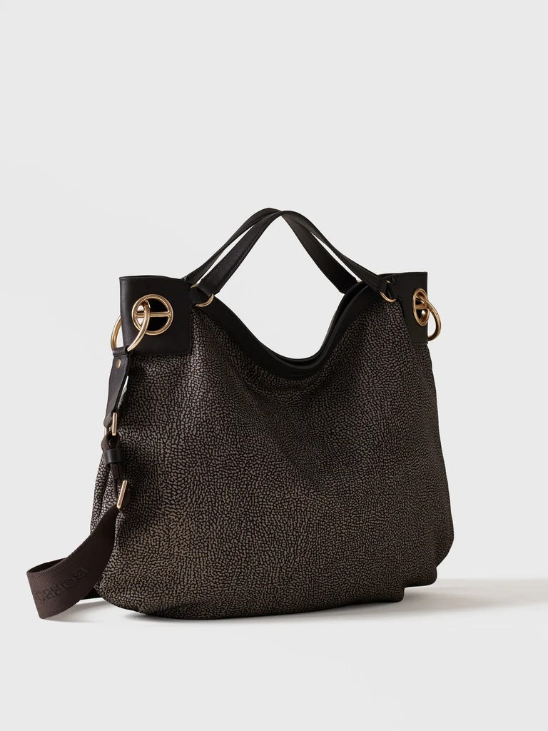 Borbonese Large London Hobo bag in recycled Op fabric
