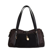 Borbonese Poche Medium shoulder bag in recycled Op fabric and leather