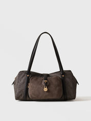 Borbonese Poche Medium shoulder bag in recycled Op fabric and leather