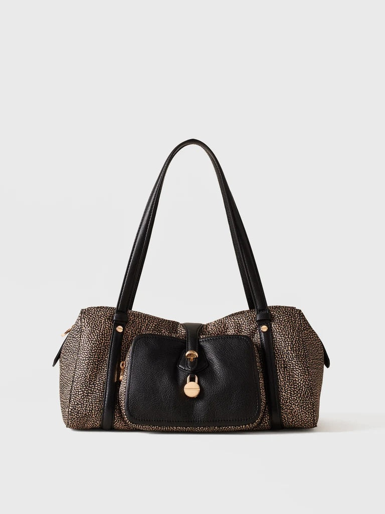 Borbonese Poche Medium shoulder bag in recycled Op fabric