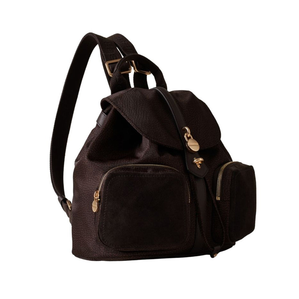 Borbonese "Poche" backpack in recycled Op fabric and leather