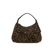 Borsa Hobo Medium in tessuto tecno stampa Op e animalier Borbonese