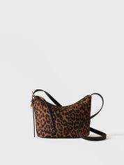 Borbonese Prive Small crossbody bag in fabric with Op and animal prints