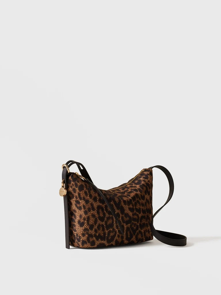 Borbonese Prive Small crossbody bag in fabric with Op and animal prints