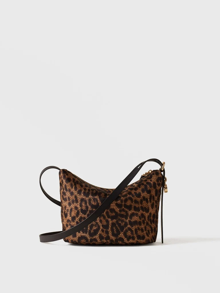 Borbonese Prive Small crossbody bag in fabric with Op and animal prints