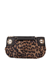 Borbonese London Mini crossbody bag in technical fabric with Op print and animal-print motif