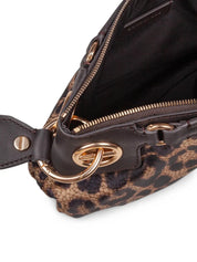 Borbonese London Mini crossbody bag in technical fabric with Op print and animal-print motif