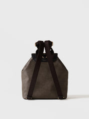 Borbonese Urban backpack in coated Op canvas and leather