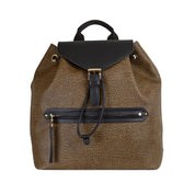 Borbonese Urban backpack in coated Op canvas and leather