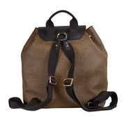 Borbonese Urban backpack in coated Op canvas and leather
