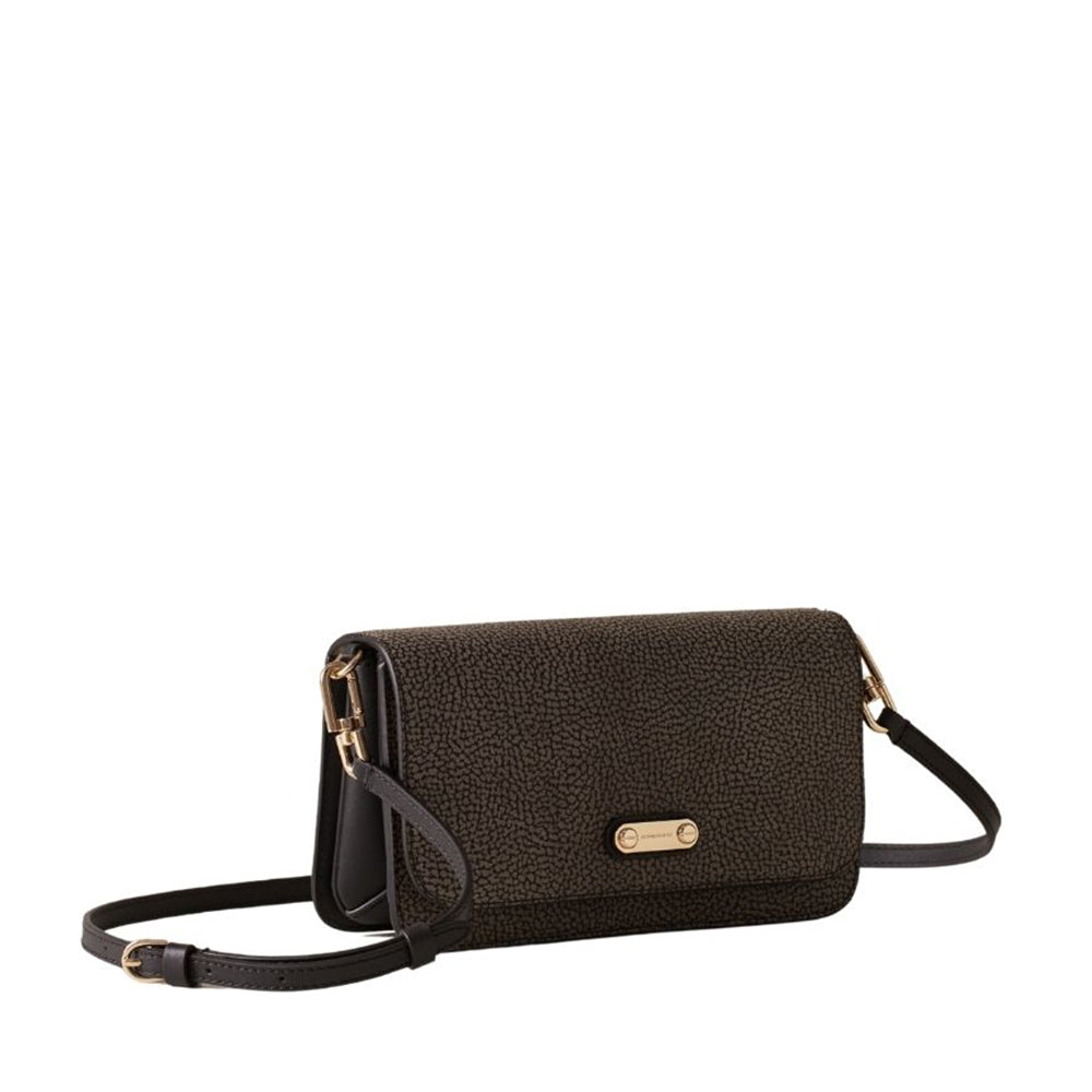Borsa a tracolla Urban Mini in tela rivestita Op e pelle Borbonese