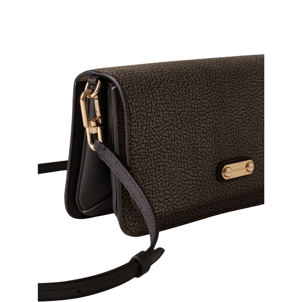 Borsa a tracolla Urban Mini in tela rivestita Op e pelle Borbonese