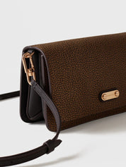 Borbonese Urban Mini crossbody bag in Op coated canvas and leather