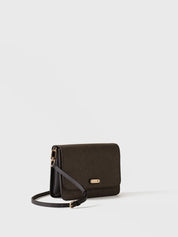 Borsa a tracolla Urban Small in tela rivestita Op e pelle Borbonese