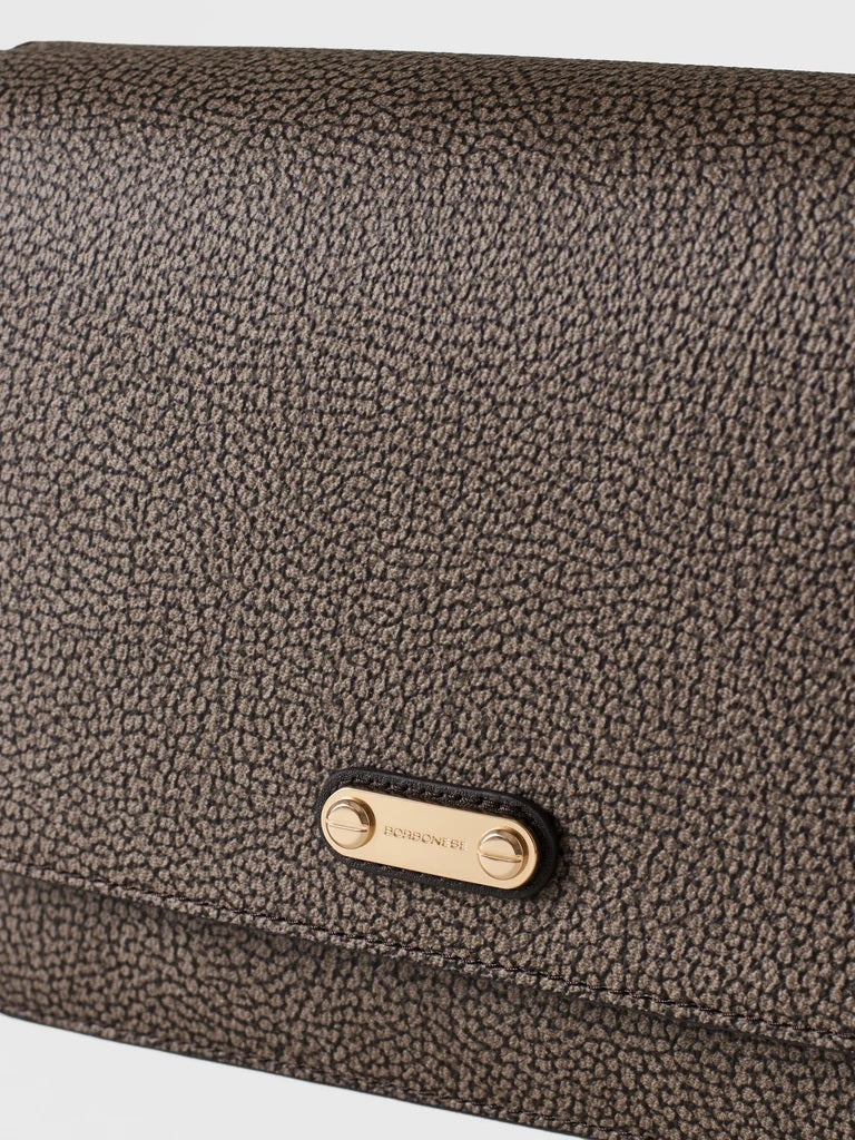 Borsa a tracolla Urban Small in tela rivestita Op e pelle Borbonese