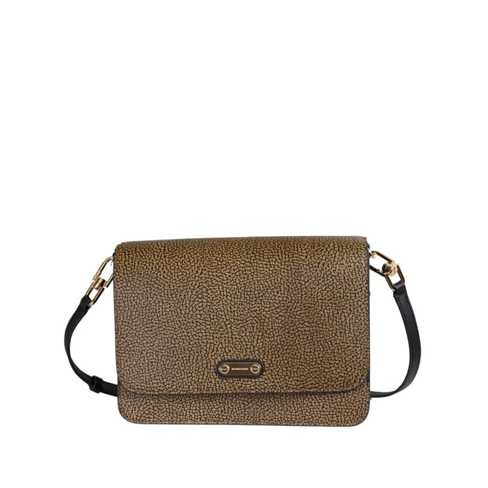 Borbonese Urban Small crossbody bag in Op coated canvas and leather